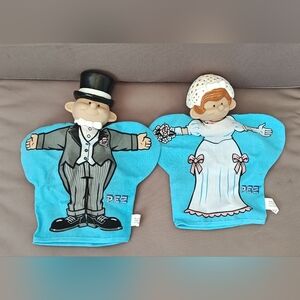 Vintage Pez Bride and Groom Hand Puppets